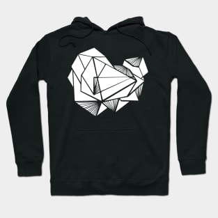 Geometric triangles White minimal Hoodie